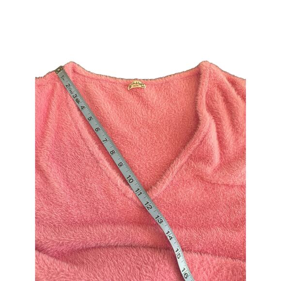 Intimately Free People Pink Fuzzy Girls Night In Maxi Pullover Dress Size Medium - Picture 12 of 13